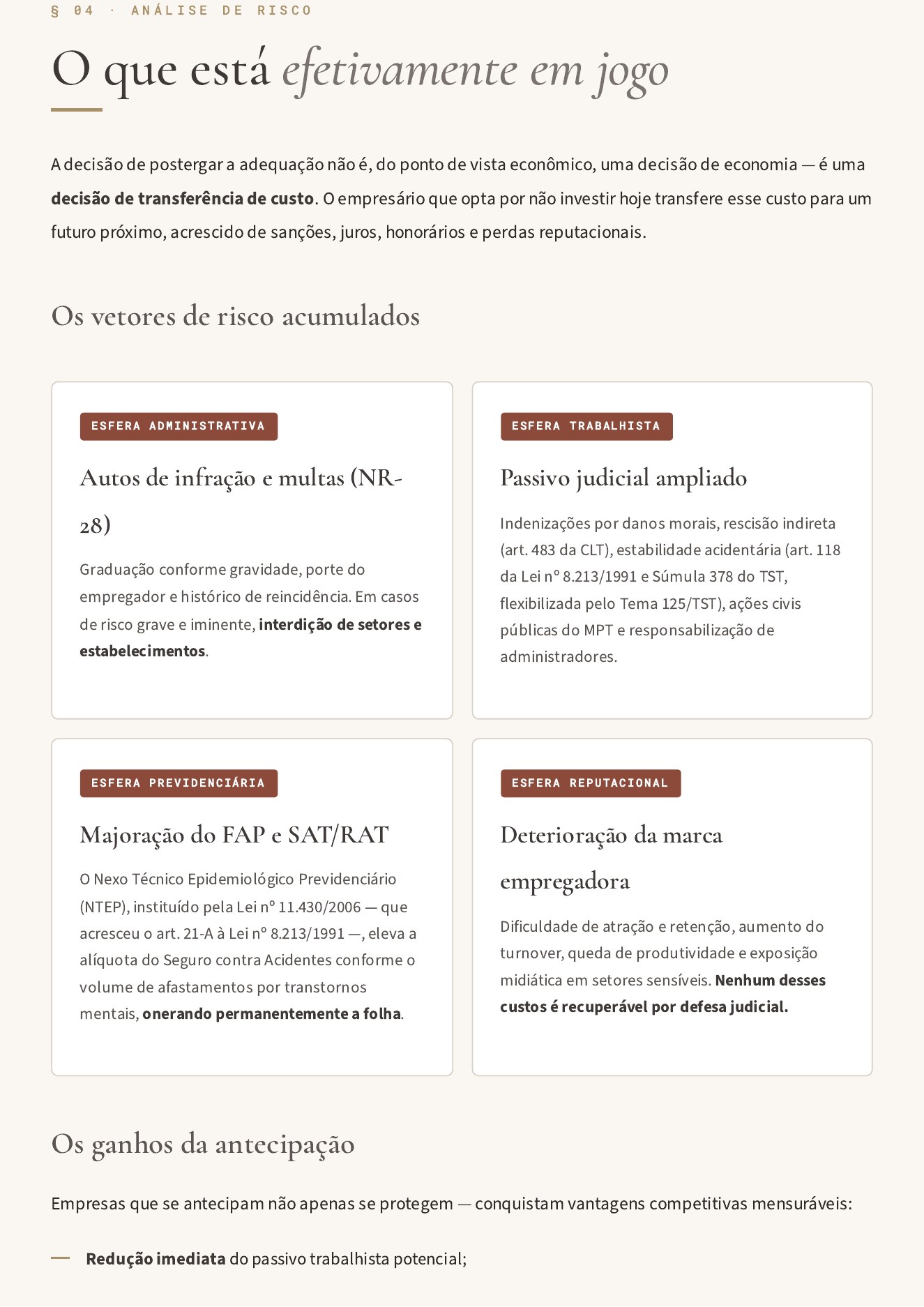 Página 8 da cartilha NR-01: saúde e segurança no trabalho