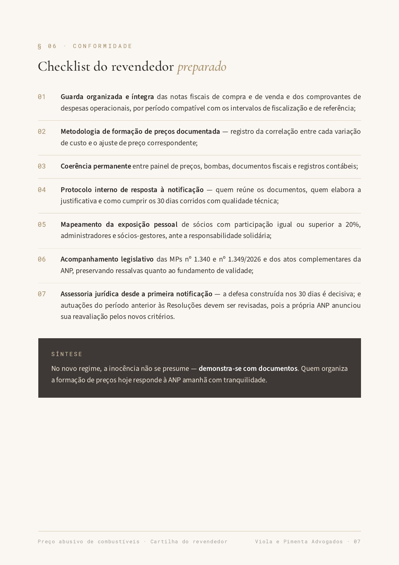 Página 7 da cartilha Preço abusivo de combustíveis: o novo regime sancionador da ANP