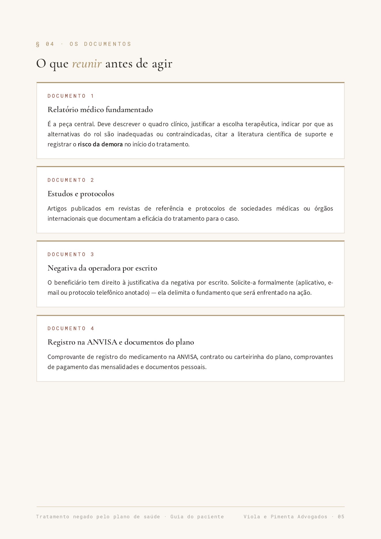 Página 5 da cartilha Tratamento negado pelo plano de saúde: o que fazer